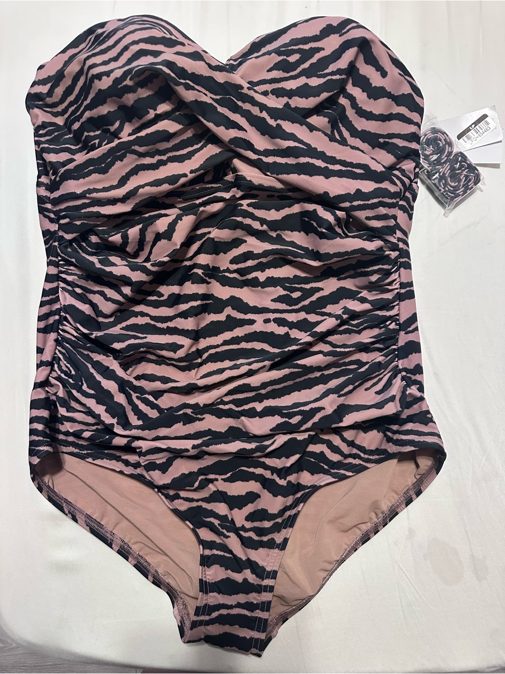Lands' End Pink and Black Zebra-Print One-Piece Swimsuit